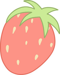Hand drawn strawberries. Flat style.Isolated berry clipart
