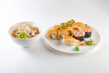 chiken soup and sushi