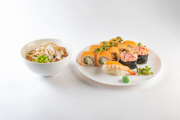 chiken soup and sushi