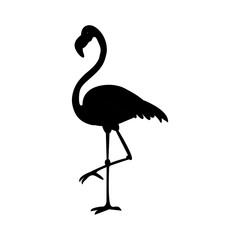 Black Flamingo logo icon isolated onwhite background.