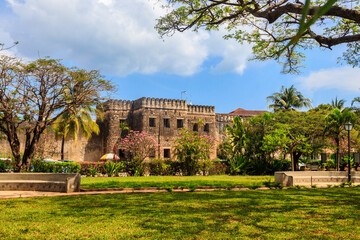 Fototapeta na wymiar Old Fort, also known as the Arab Fort is a fortification located in Stone Town in Zanzibar, Tanzania