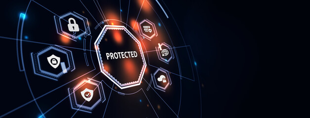 Cyber security data protection business technology privacy concept. 3d illustration