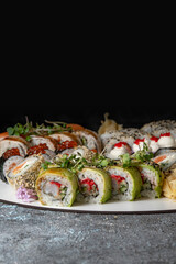 set of sushi rolls