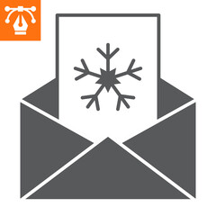 Postcard solid icon, glyph style icon for web site or mobile app, christmas and new year, congratulation card vector icon, simple vector illustration, vector graphics with editable strokes.