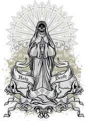 Gothic sign with skull, grunge vintage design t shirts
