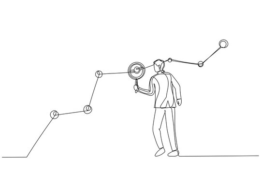 businessman analyzing graph with magnifying glass clip art preview