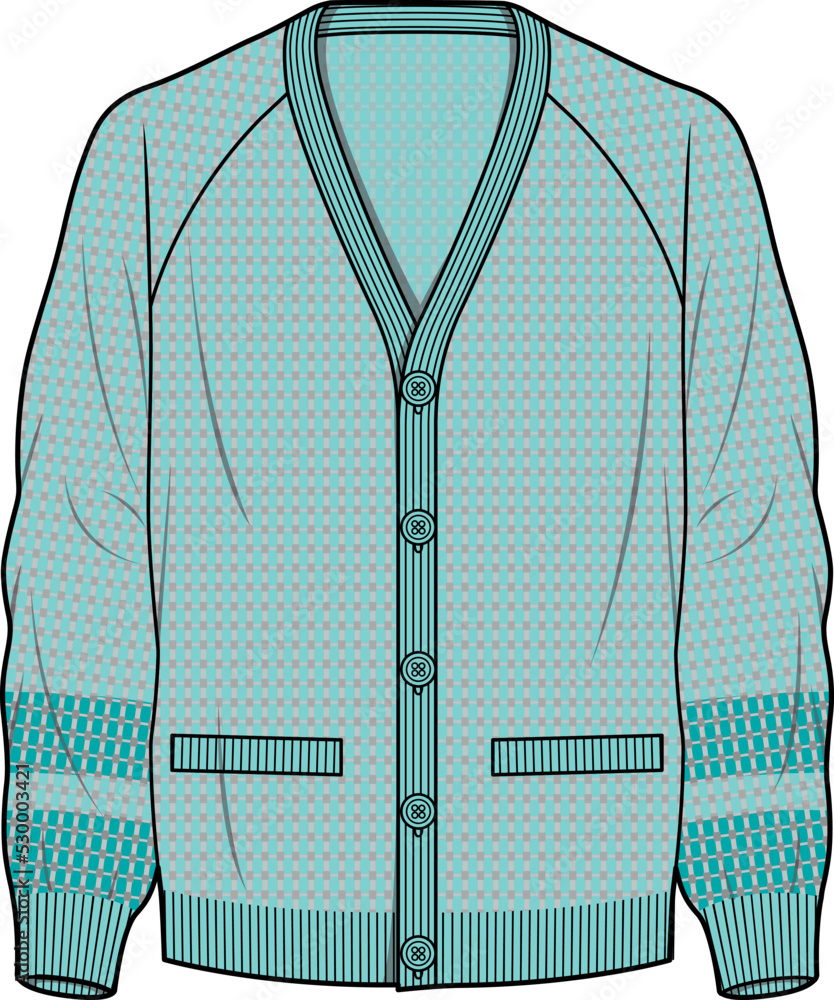 Canvas Prints CARDIGAN SWEATER FOR UNISEX WEAR VECTOR