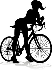 Woman Bike Cyclist Riding Bicycle Silhouette