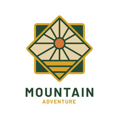 Vintage Adventure mountain logo badge
