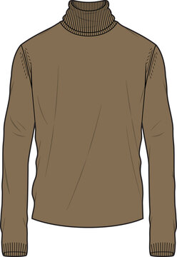 brown turtleneck sweater apparel design clip art preview