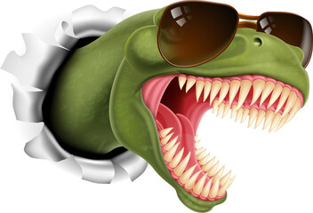 Cool Dinosaur Wearing Shades Sunglasses © Christos Georghiou