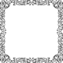 Filigree Heraldry Leaf Pattern Floral Border Frame