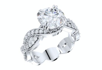 Jewelry Engagement Ring Design, 3D Rendering