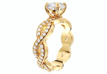 Jewelry Engagement Ring Design, 3D Rendering
