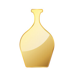 Golden vase. Shiny gold vase isolated on white background. Vector illustration.