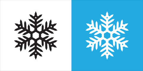 Single snowflake vector design. Snow flake icon. Distinctive hexagonal shape in white, black, and blue color for paper cut craft and illustration.