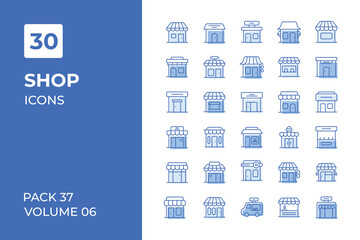 Shops icons collection. Set contains such Icons as Super market, shop, retail, and more