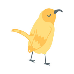 Vector Colorful Illustration of cute bird isolated on white background