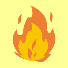 Flame, fire, bonfire, illustration, vector