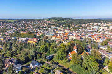 Aerial view of Frydlant v Cechach town