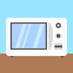 Microwave oven, illustration, vector, cartoon