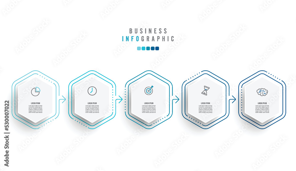 Poster infographic design template with icons and 5 options or steps. can be used for process, presentation