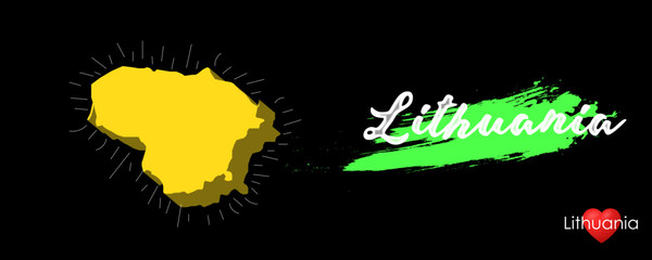 Lithuania outer boundary digital map, Lithuania map , Lithuania projected map, Country Lithuania, country map for schools, country map for students ,  boundary lines, Lithuania border map