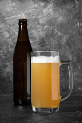 Light beer at Oktoberfest. Glass of beer.