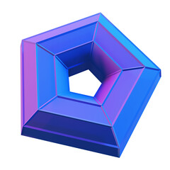 3D gradient star shape geometric png. Holographic purle matt element. Modern digital icon