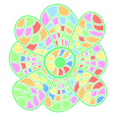 Abstract vector colorful flower sketch doodle hand drawn.