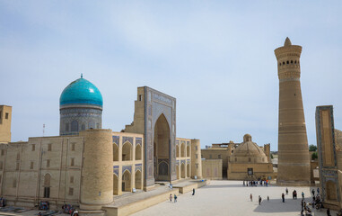 Fototapeta premium View to the Medieval Architectural Ensemble Poi Kalyan in Bukhara, Uzbekistan