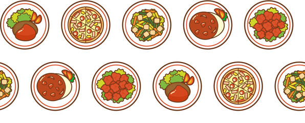 美味しい外食メニューのシームレスイメージ