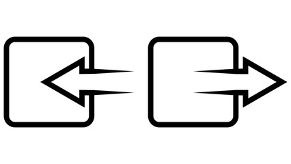 Icon enter, exit entrance entry internet security, evacuation site arrow