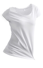 PNG. Woman t-shirt mockup 3d rendering, isolated on transparent background