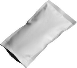 Png. Mockup of white polyethylene doy pack isolated on transparent background