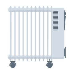 Vector drawing of an electric heater of flat contruction on a white background.