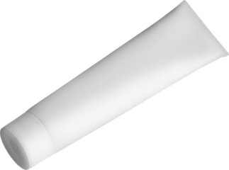 PNG. Mockup white tube with cap isolated on transparent background