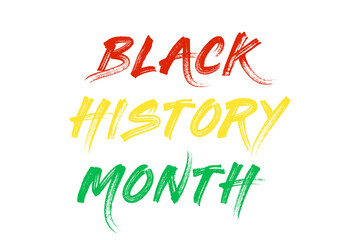 Black history month with Black history months colors text for american and african culture.