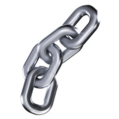 Obraz premium Chain with silver color illustration in 3D design
