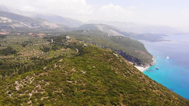 Aerial Drone View of Gjipe Beach and Canyon, Dhermi, Albania