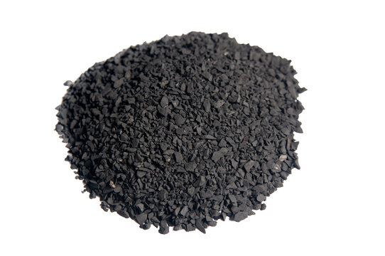 small shungite crumbs isolated on a white background