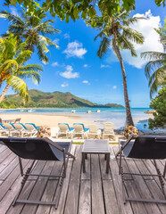 Plage paradisiaque d’Anse Possession, Praslin, Seychelles 