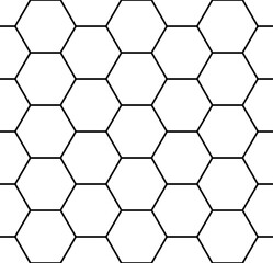 Vector seamless geometry pattern hexagon, black and white. Geometric honeycomb background for fabric, wallpaper, scrapbooking, card or wrapping.