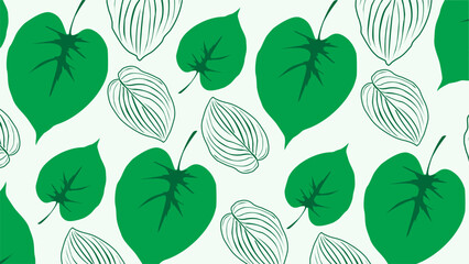 drop leaf pattern green background vector image