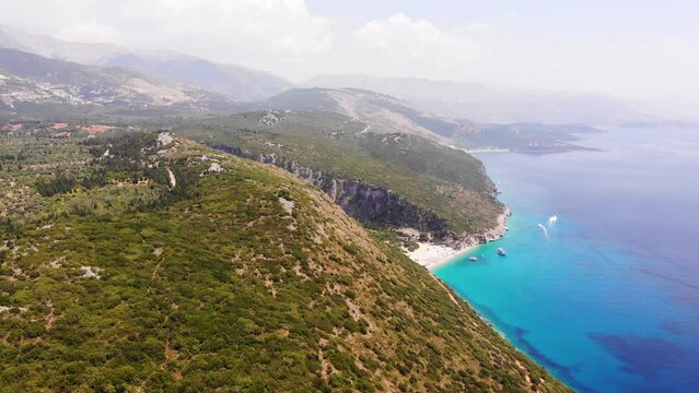 Aerial Drone View of Gjipe Beach and Canyon, Dhermi, Albania