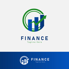 Finance diagram and arrow logo vector