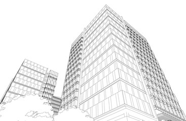 Fototapeta premium Modern architecture building vector illustration