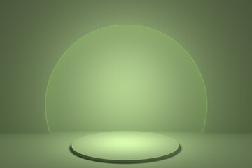 Simple product podium, design for cosmetics or product stand, 3D rendering.
