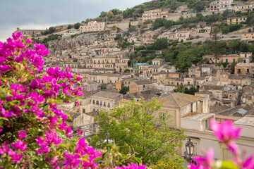 Panoramic view of the city of Modica in Sicily, Italy. For its masterpieces the city is one of the...