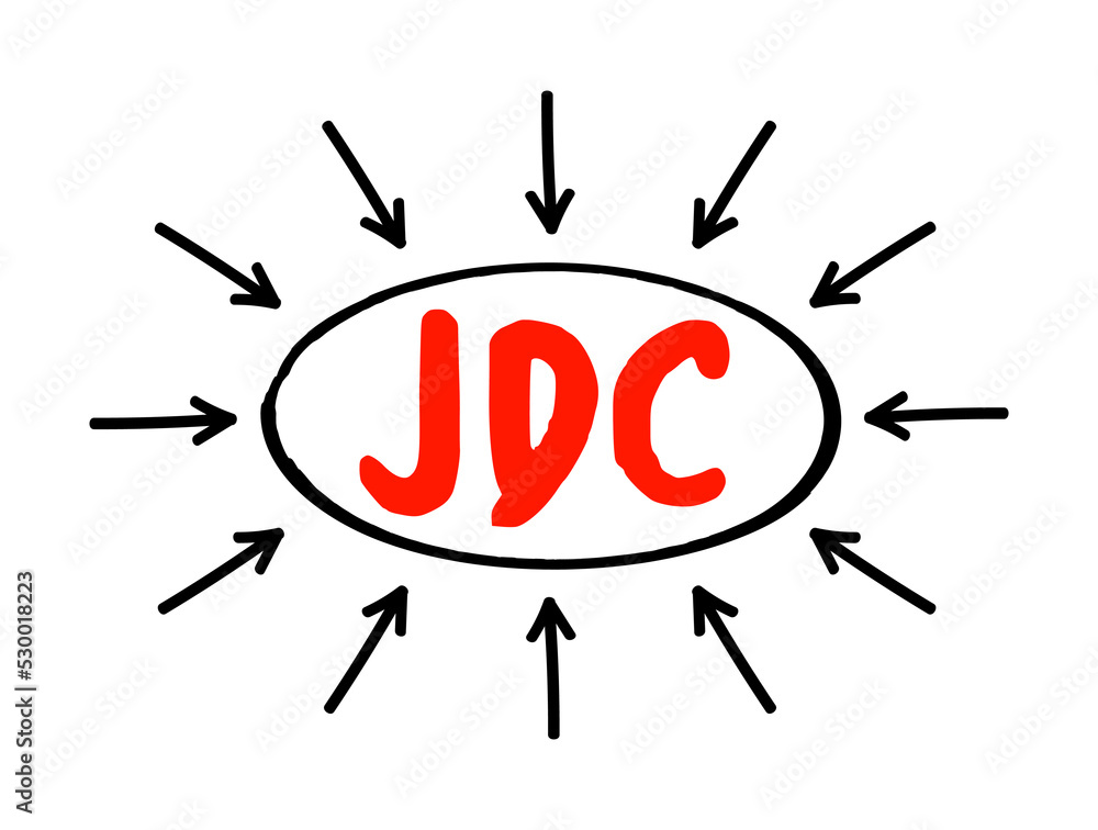 Poster jdk - java development kit acronym text with arrows, technology concept background